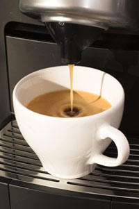 Coffee staining teeth.