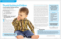 Thumb Sucking in Children - Dear Doctor Magazine