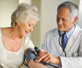 Monitoring blood pressure in dental office.