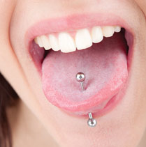 Child oral piercing.
