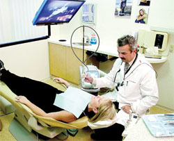 Laser dentistry in dental office.