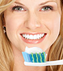 Teeth whitening toothpastes.