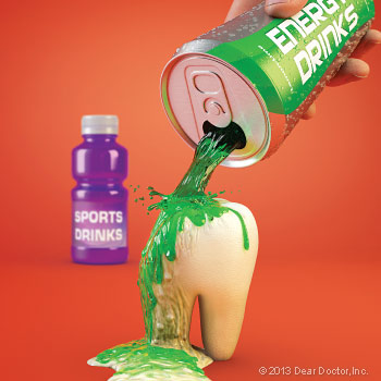 Sports and energy drinks dissolve tooth enamel.