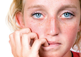 Children nail biting.