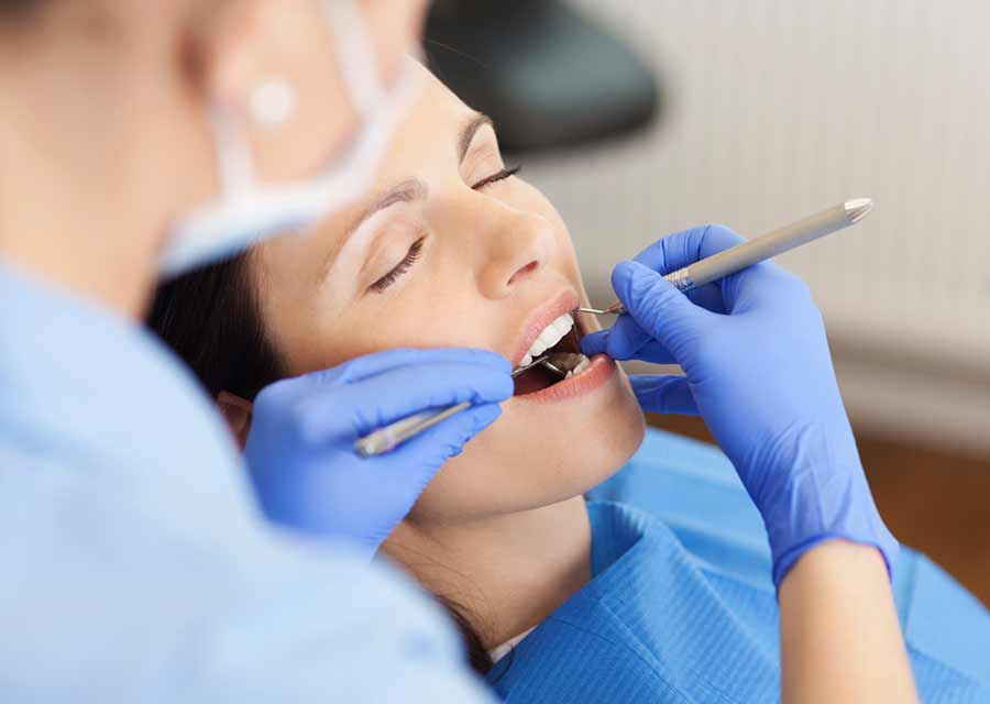 Dental patient relaxing.