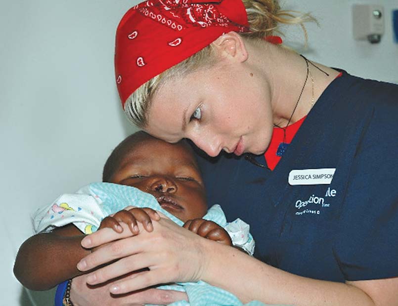 Jessica Simpson working with Operation Smile
