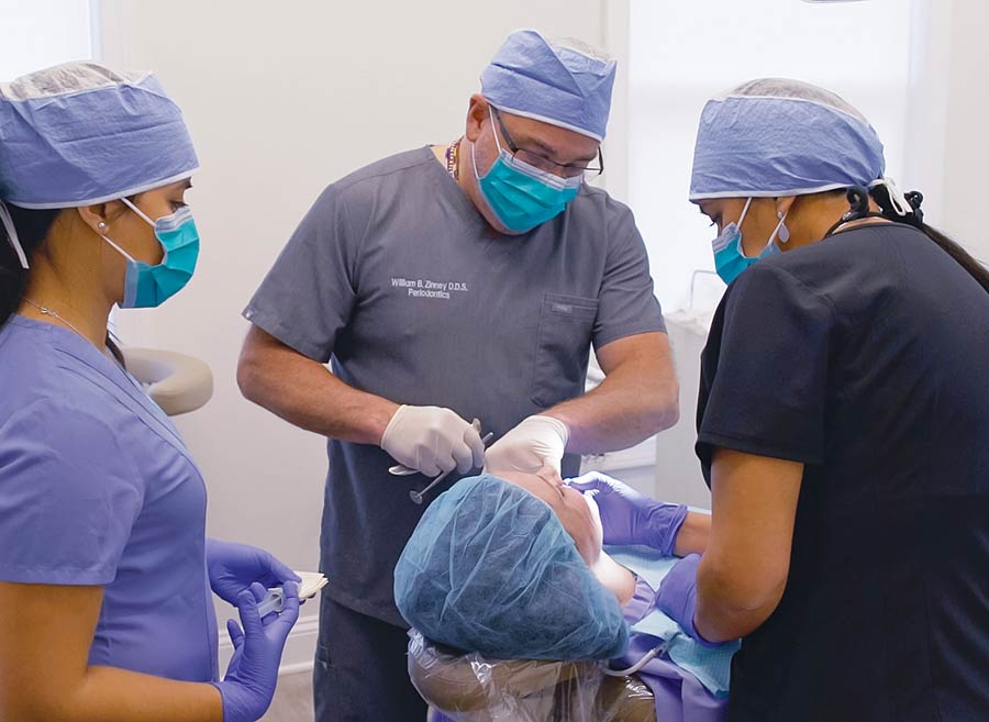 Cara's dental team on the day of surgery.